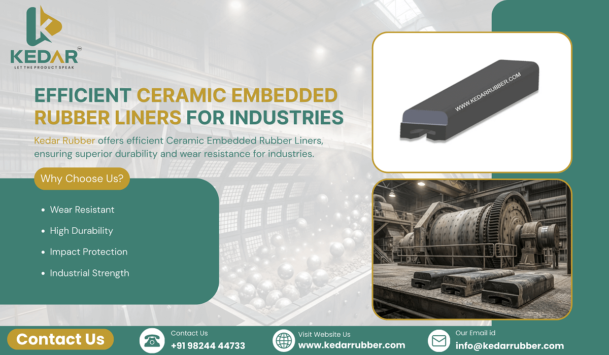 efficient ceramic embedded rubber liners for industries