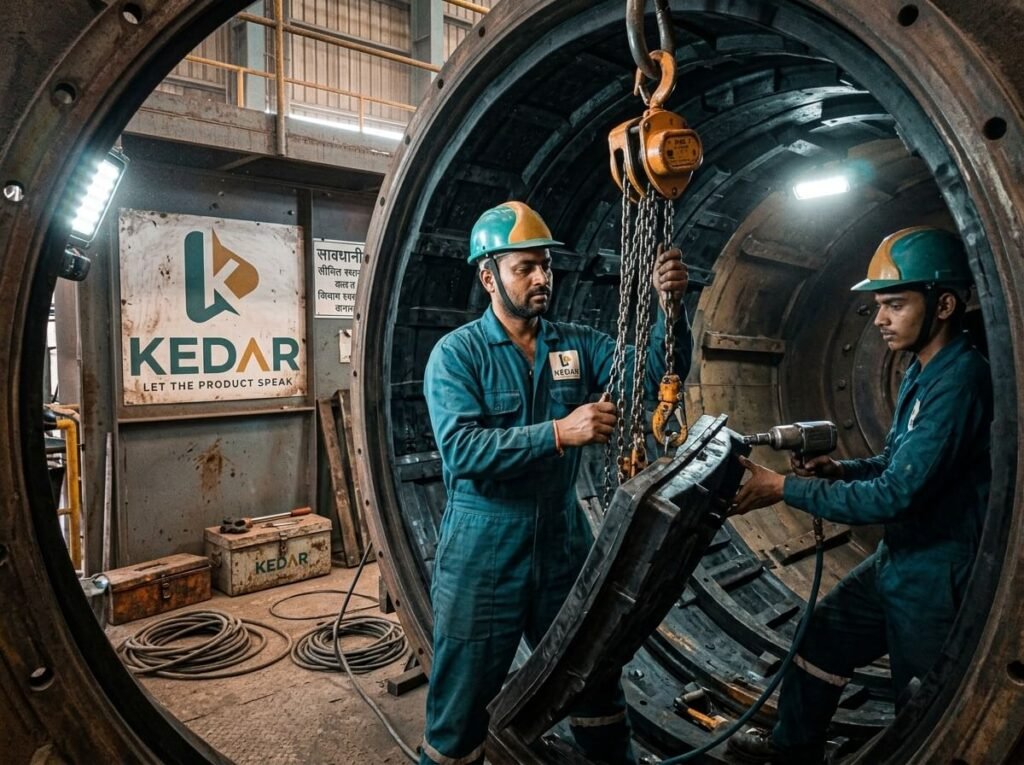 installing rubber in ball mill