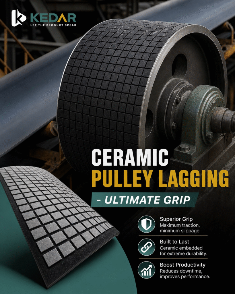ceramic pulley lagging for maximum conveyor grip